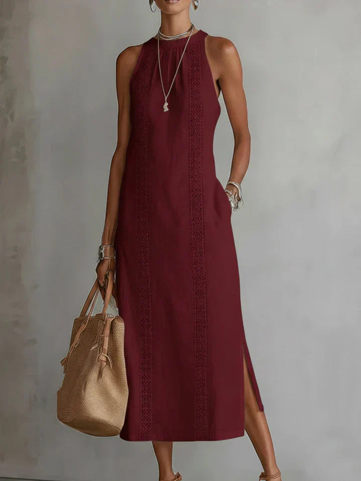JIMENA™ | VESTIDO MIDI DE LINO HOLGADO CON BOLSILLOS — VERANO 2026