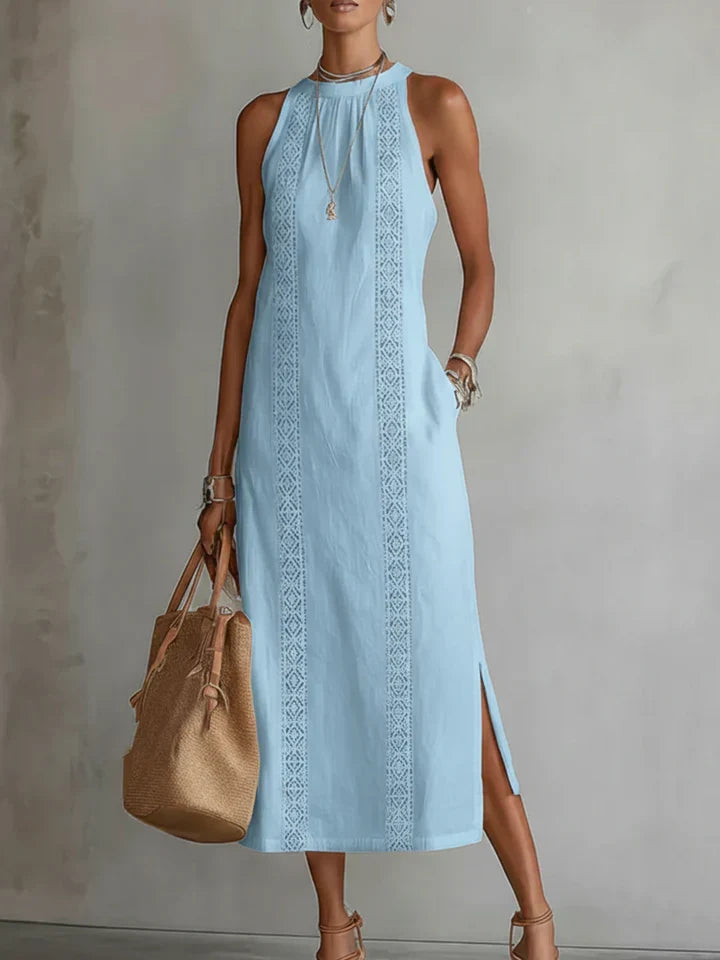 JIMENA™ | VESTIDO MIDI DE LINO HOLGADO CON BOLSILLOS — VERANO 2026