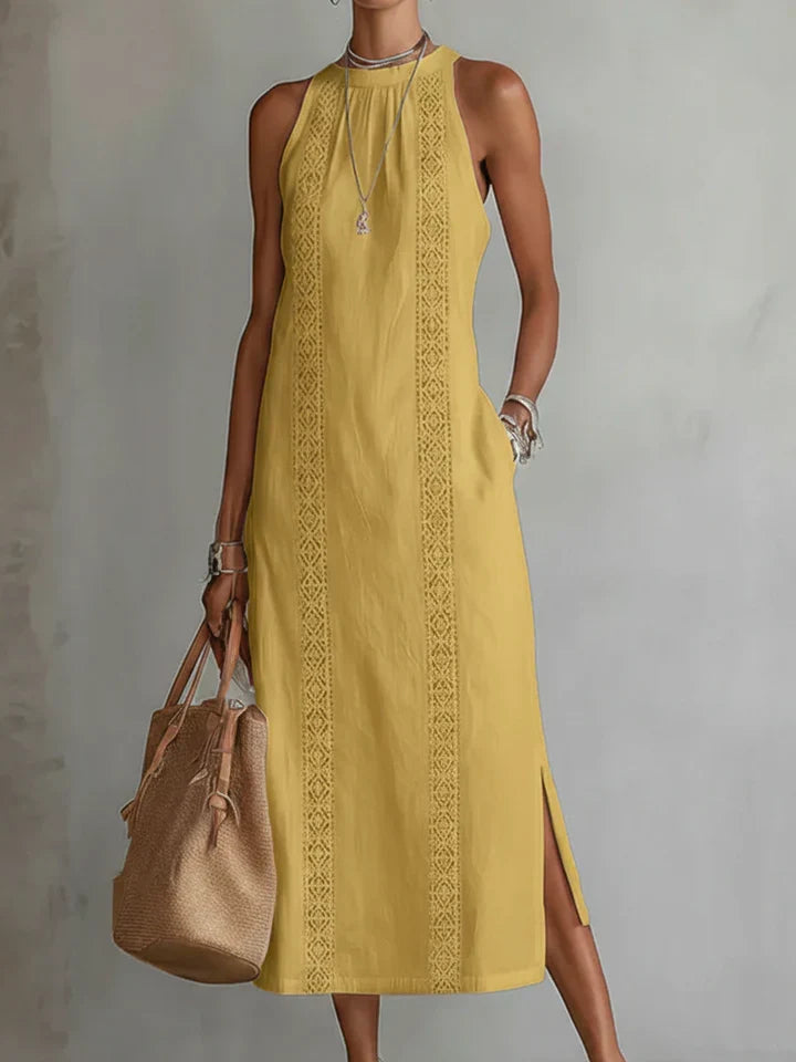 JIMENA™ | VESTIDO MIDI DE LINO HOLGADO CON BOLSILLOS — VERANO 2026