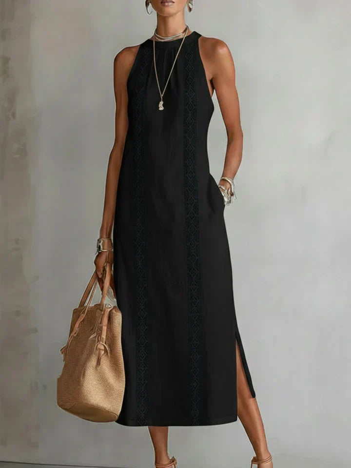 JIMENA™ | VESTIDO MIDI DE LINO HOLGADO CON BOLSILLOS — VERANO 2026