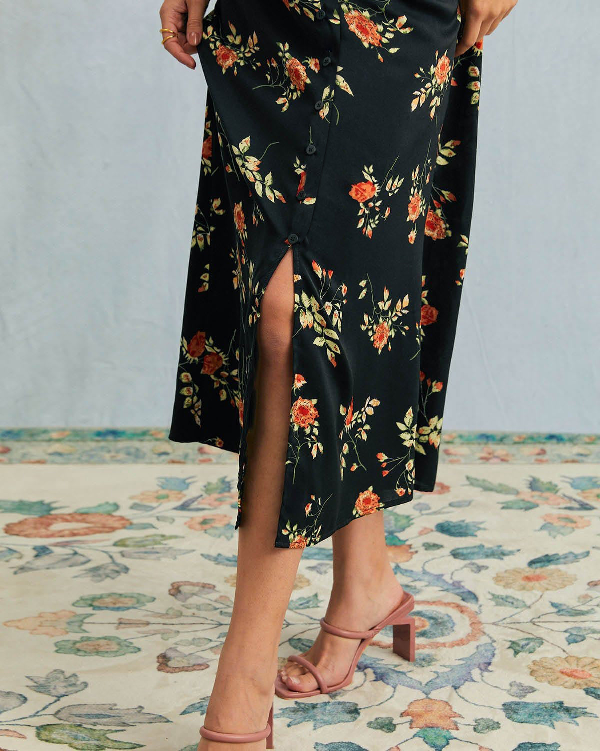 CLARA™ | VESTIDO MAXI FLORAL MANGA CORTA