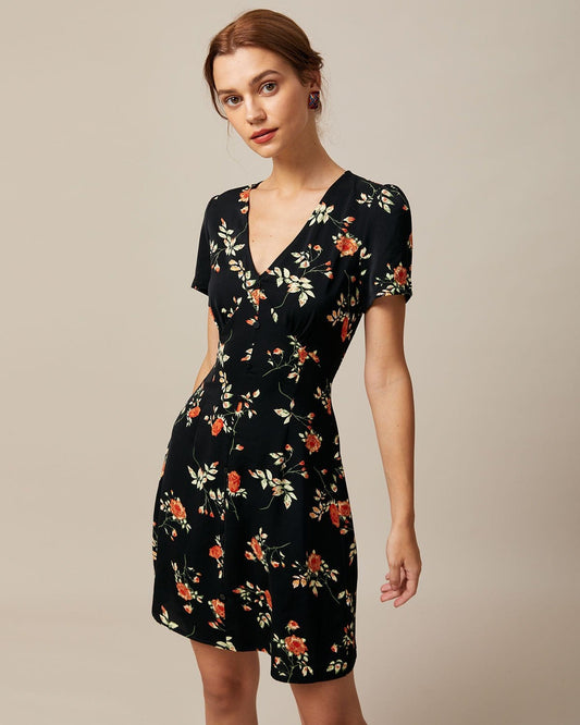 NORA™ | VESTIDO MINI FLORAL BOTONES