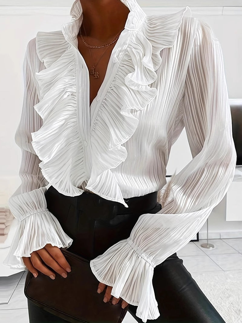 SOFÍA™ | CAMISA BLANCA CON VOLANTES