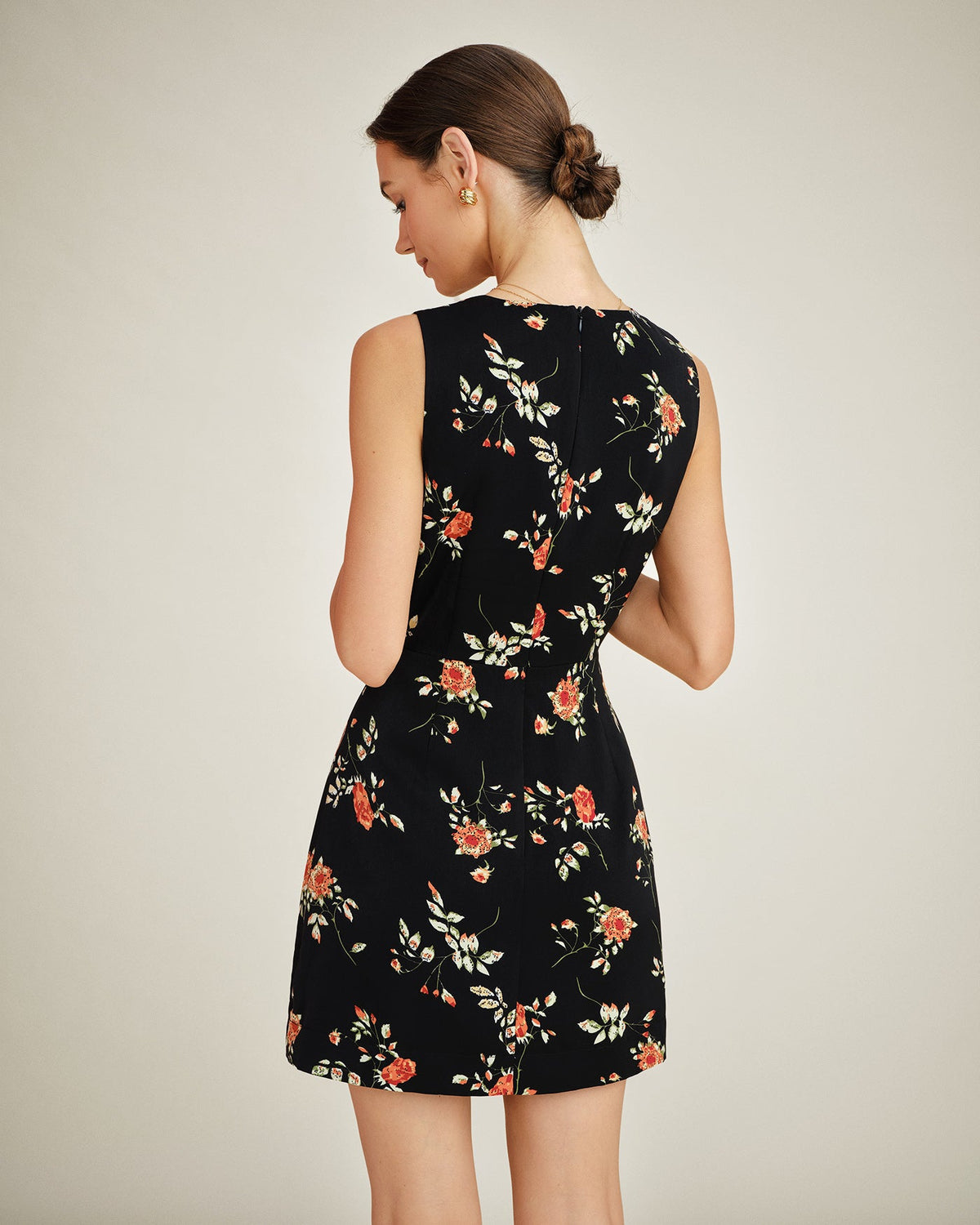 LUCÍA™ | VESTIDO MINI FLORAL CUELLO PICO